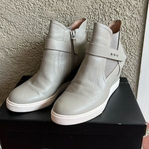 linea paolo gray wedge shoes